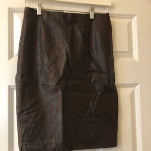 Anne Taylor chocolate brown leather skirt